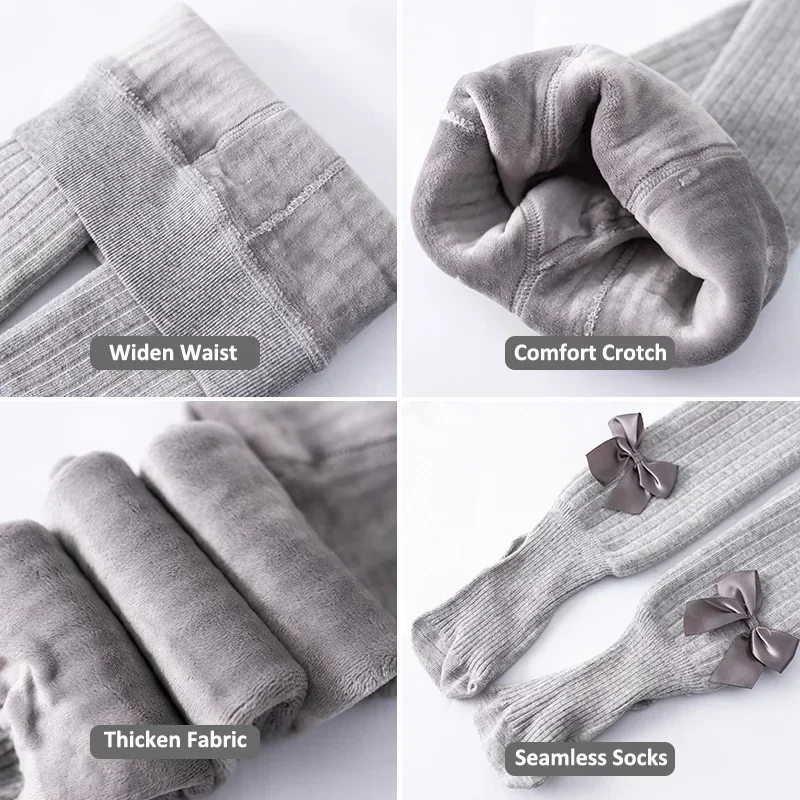 Pantimedias gruesas de felpa para invierno, cálidas sin costuras - imagen 5