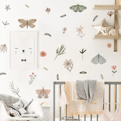 Pegatina de pared infantil mariposas acuarela pastel para niña