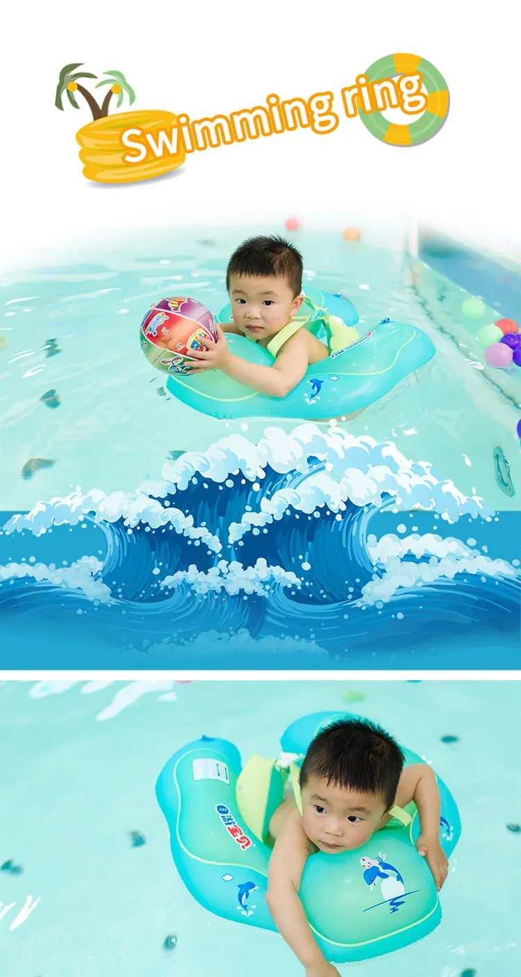 Bebé usando el anillo de natación inflable CatXaa en la piscina