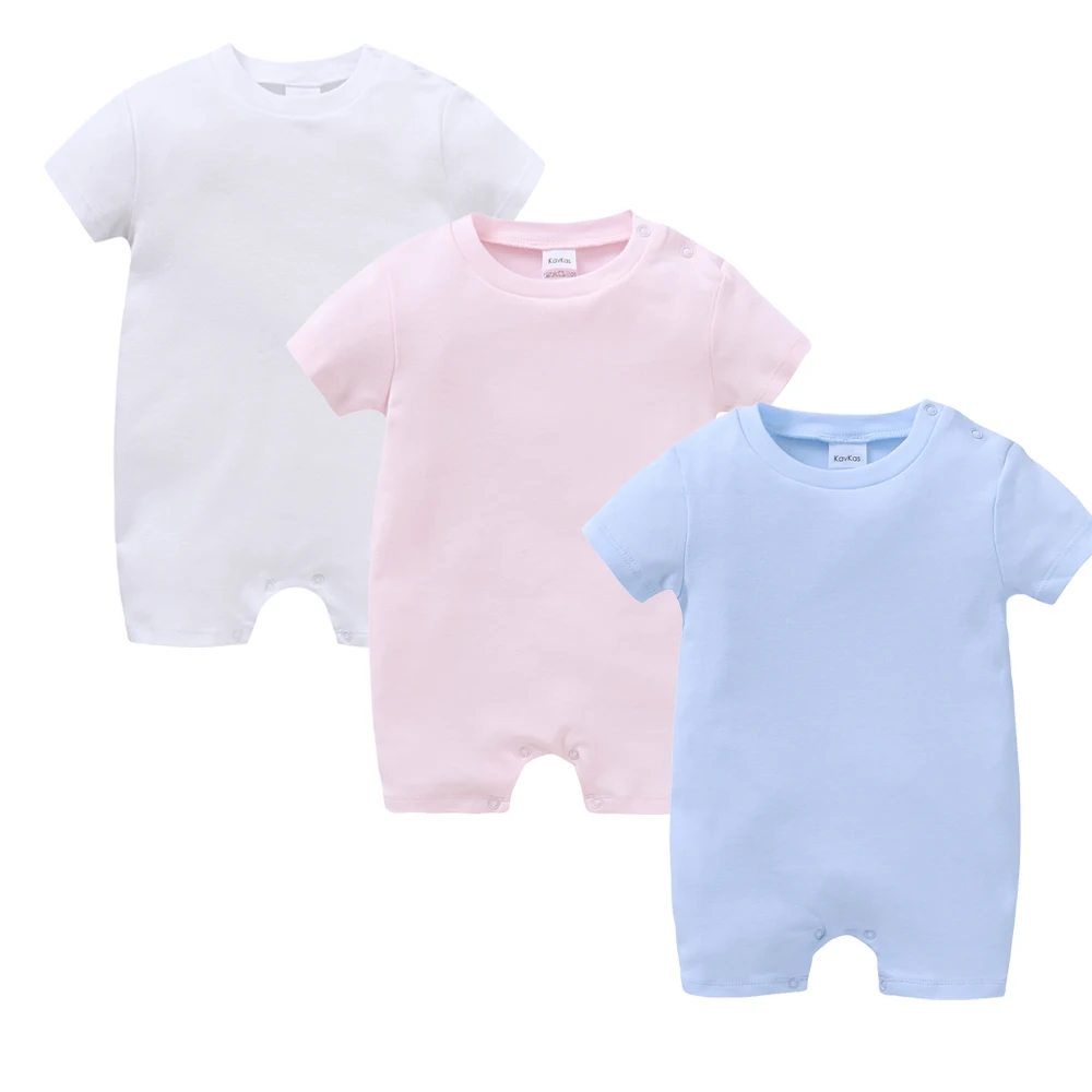 Mameluco unisex de algodón para recién nacido de manga corta verano - imagen 2