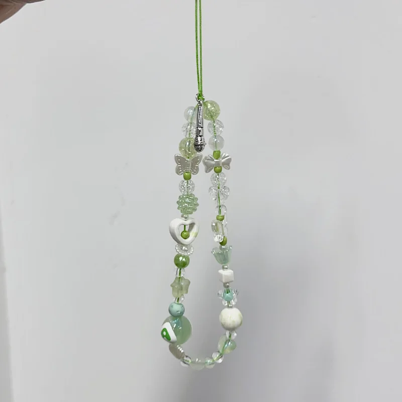 Cadena para teléfono móvil estilo lujoso verde con luz colgante - imagen 2
