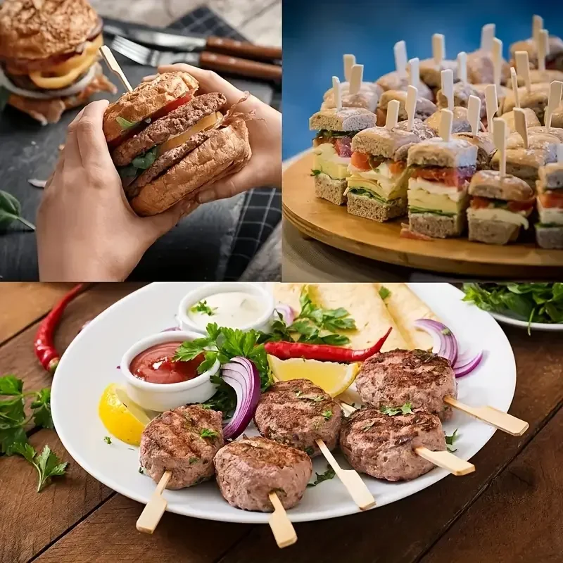 Brochetas de bambú natural para barbacoa – Pinchos desechables - imagen 5