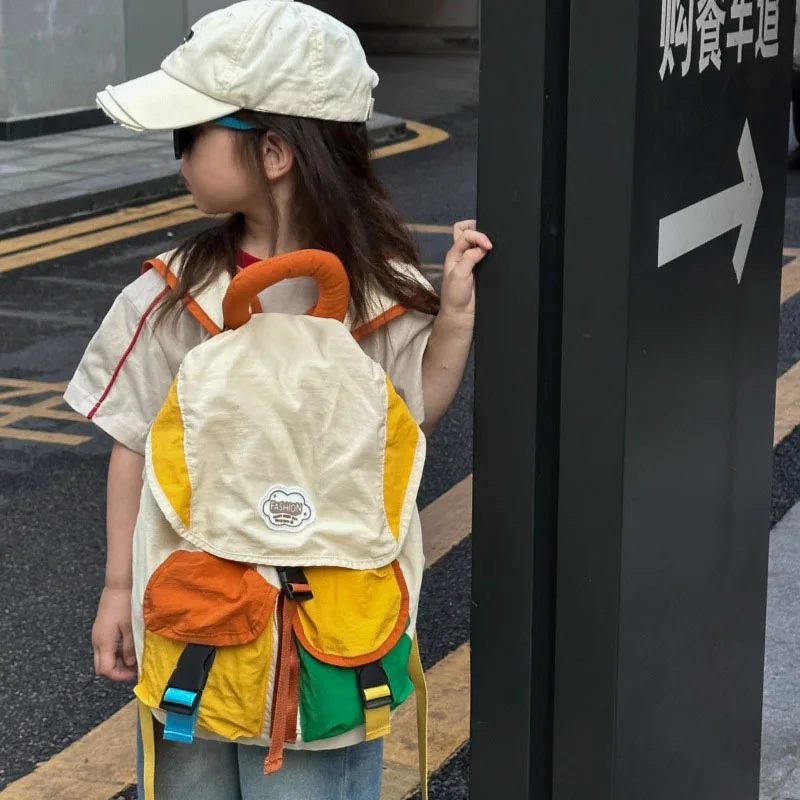 Mochila infantil gran capacidad con bloques de color para niñas - imagen 5