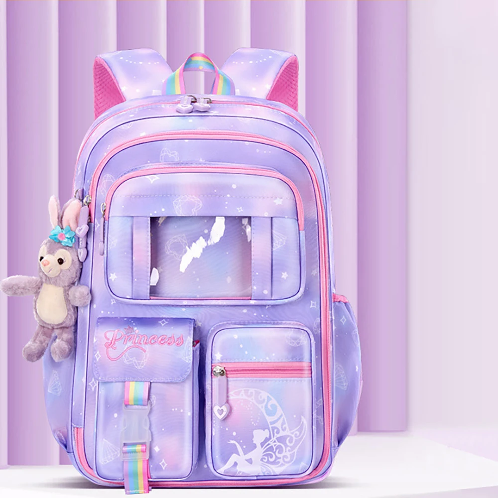 Mochila escolar ligera impermeable con correa ajustable al pecho - imagen 5