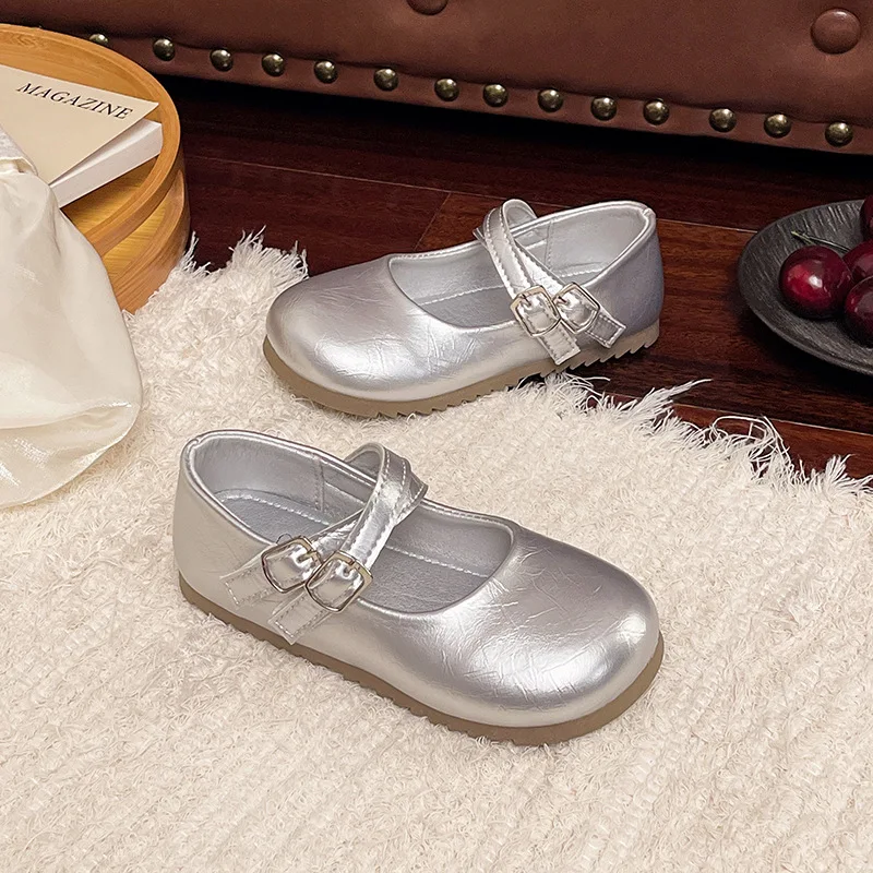 Zapatos de piel Mary Jane para niñas estilo princesa retro - imagen 3