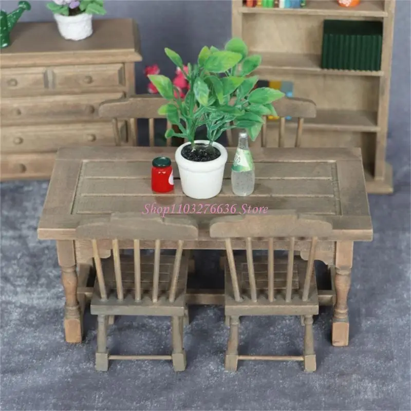 Mesa y silla para casas de muñecas, juego comedor - imagen 4