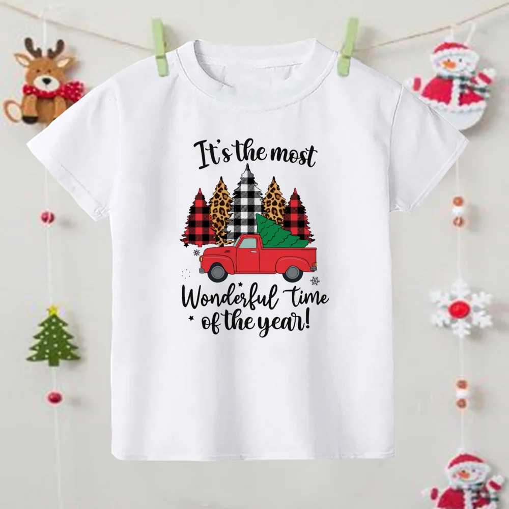 Camiseta Navidad para niños con estampado de ciervos