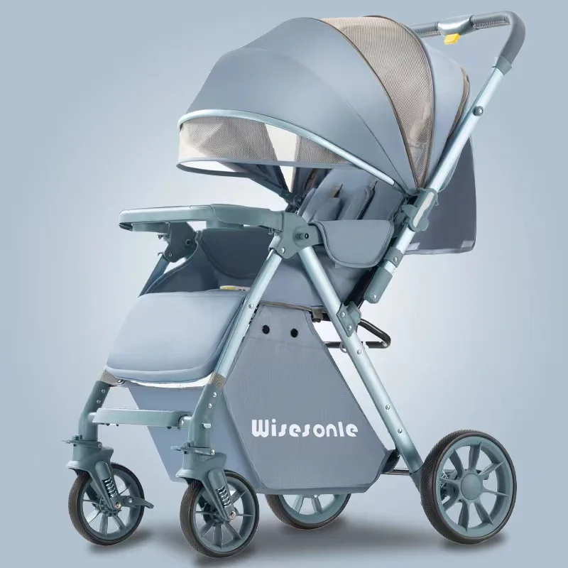 Cochecito de bebé ligero, plegable y reclinable con asiento alto - imagen 5