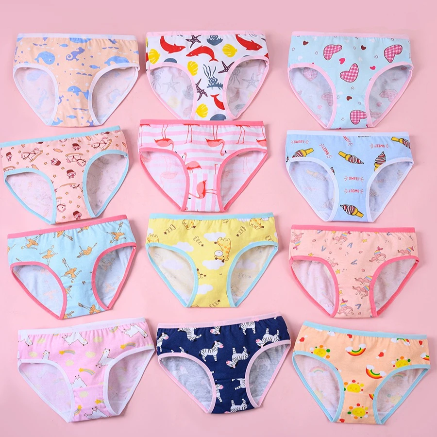 Ropa interior de algodón para niños y niñas con dibujos animados