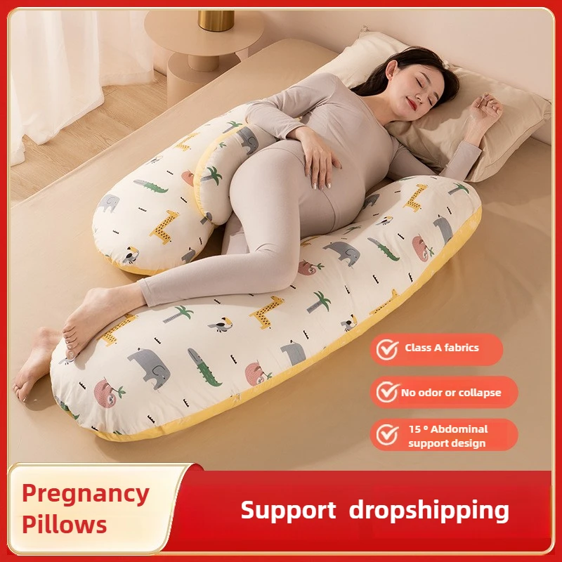Almohada de embarazo en H con funda desmontable y soporte para dormir