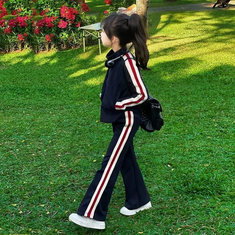 Chándal de niña a rayas de manga larga para otoño-invierno - imagen 2