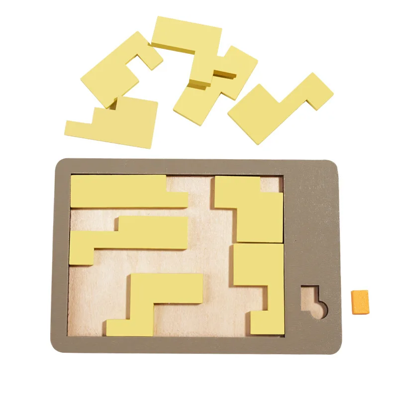 Tangram de madera geométrico para niños y adultos, reto