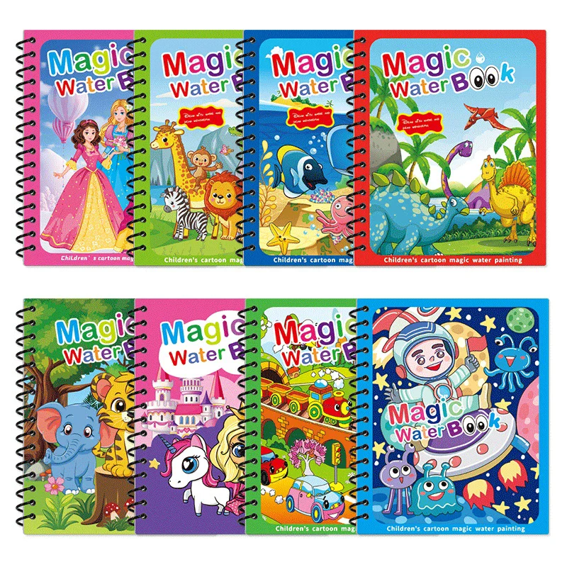 Libro de dibujo mágico Montessori reutilizable con agua para niños