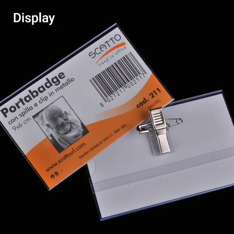 Broche transparente para tarjeta de identificación – Porte credenciales - imagen 5