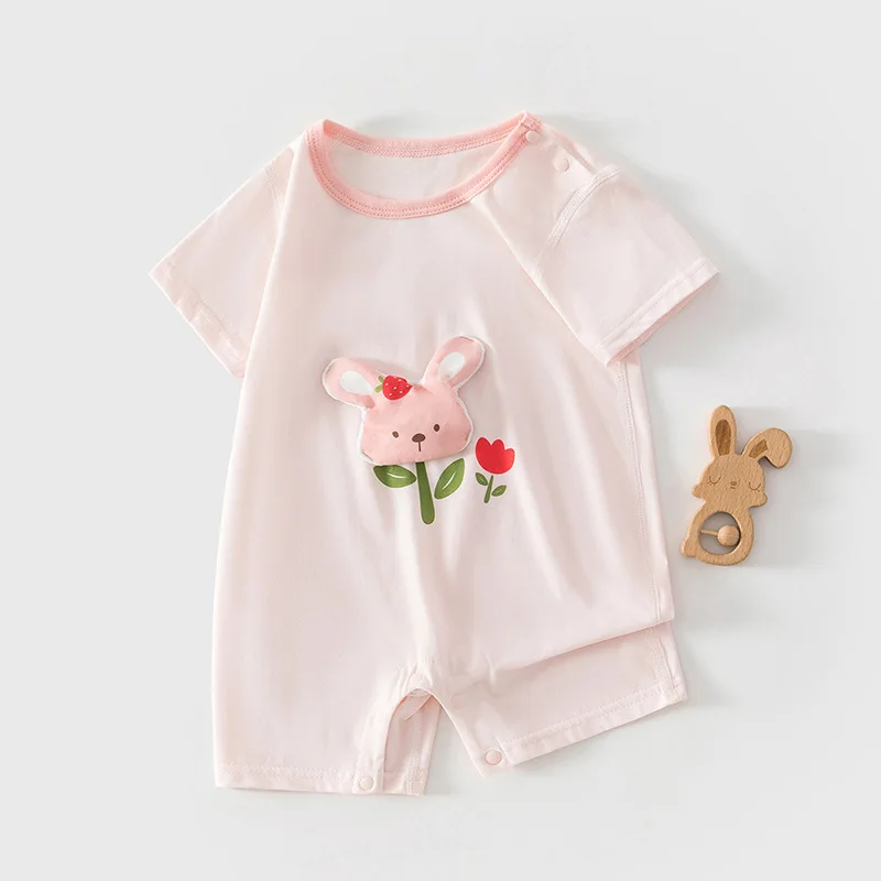 Pelele de verano manga corta recién nacido con estampado de dibujos