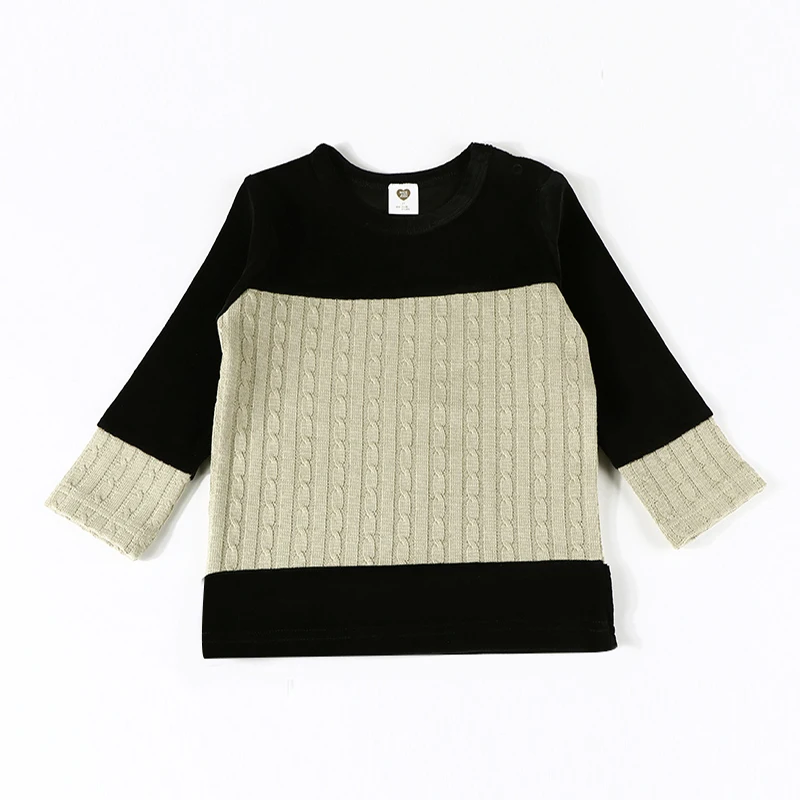 Camiseta infantil de algodón de cuello redondo para invierno