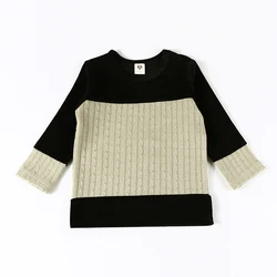 Camiseta infantil de algodón de cuello redondo para invierno