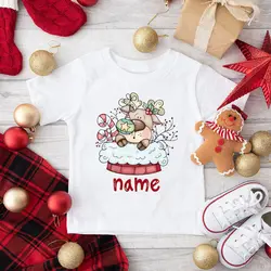 Camisas navideñas personalizadas para niños: ciervo y muñeco de nieve