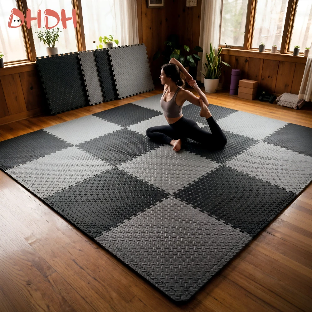Alfombra gimnasio antideslizante encastrable de goma resistente - imagen 3