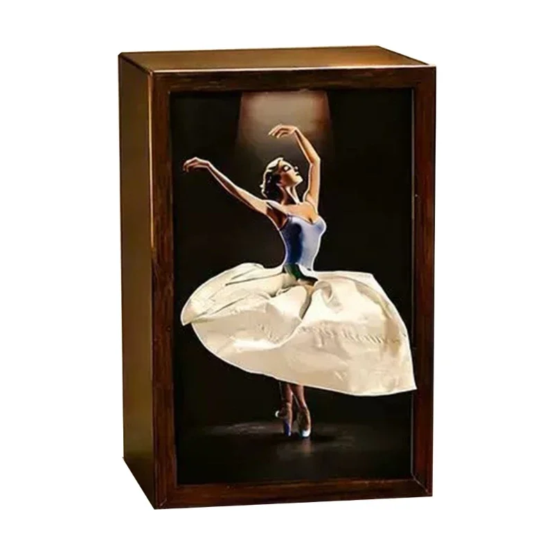 K2WE caja de pañuelos en madera con bailarina estilo ballet artesanal - imagen 3