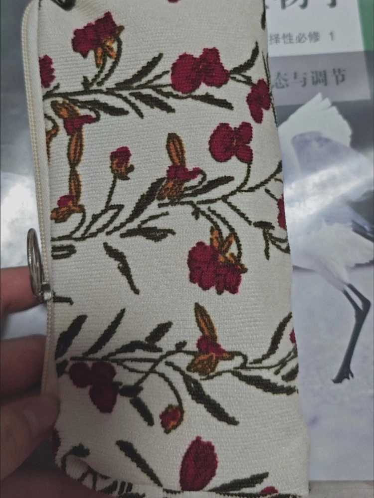 Estuche para lápices de pana acanalada con flores kawaii - imagen 3