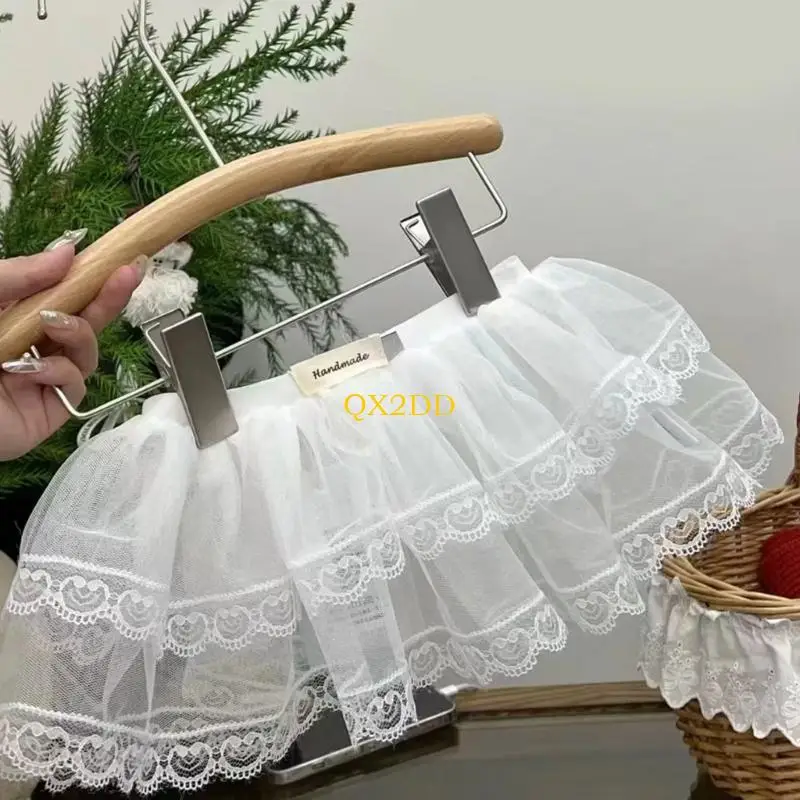 QX2D Falda de tul doble capa para niña, elegante para diario - imagen 4