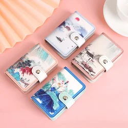 Bolso porta tarjetas floral retro para mujer con múltiples ranuras