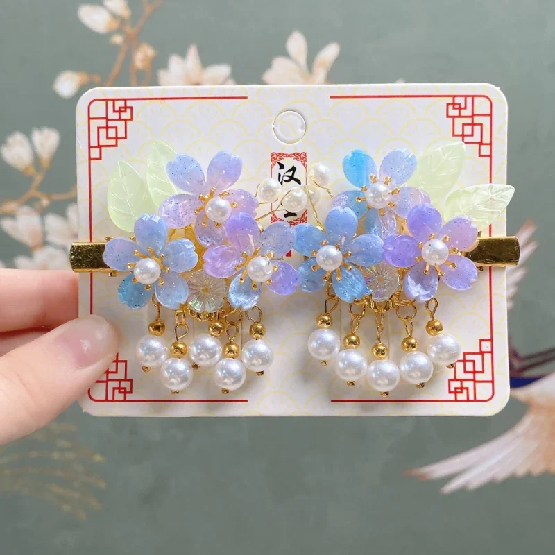 Tocado Hanfu para niña con clip de perlas – Accesorio festivo