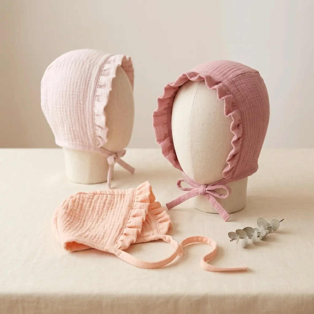 Gorro muselina algodón suave recién nacido – verano y otoño - imagen 3