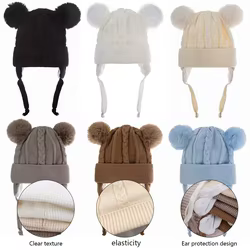 gorro con orejeras punto forro algodón bebé niña invierno