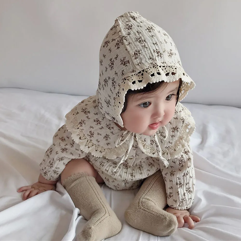 Mono verano niña cuello Peter Pan con sombrero – Estampado floral - imagen 5