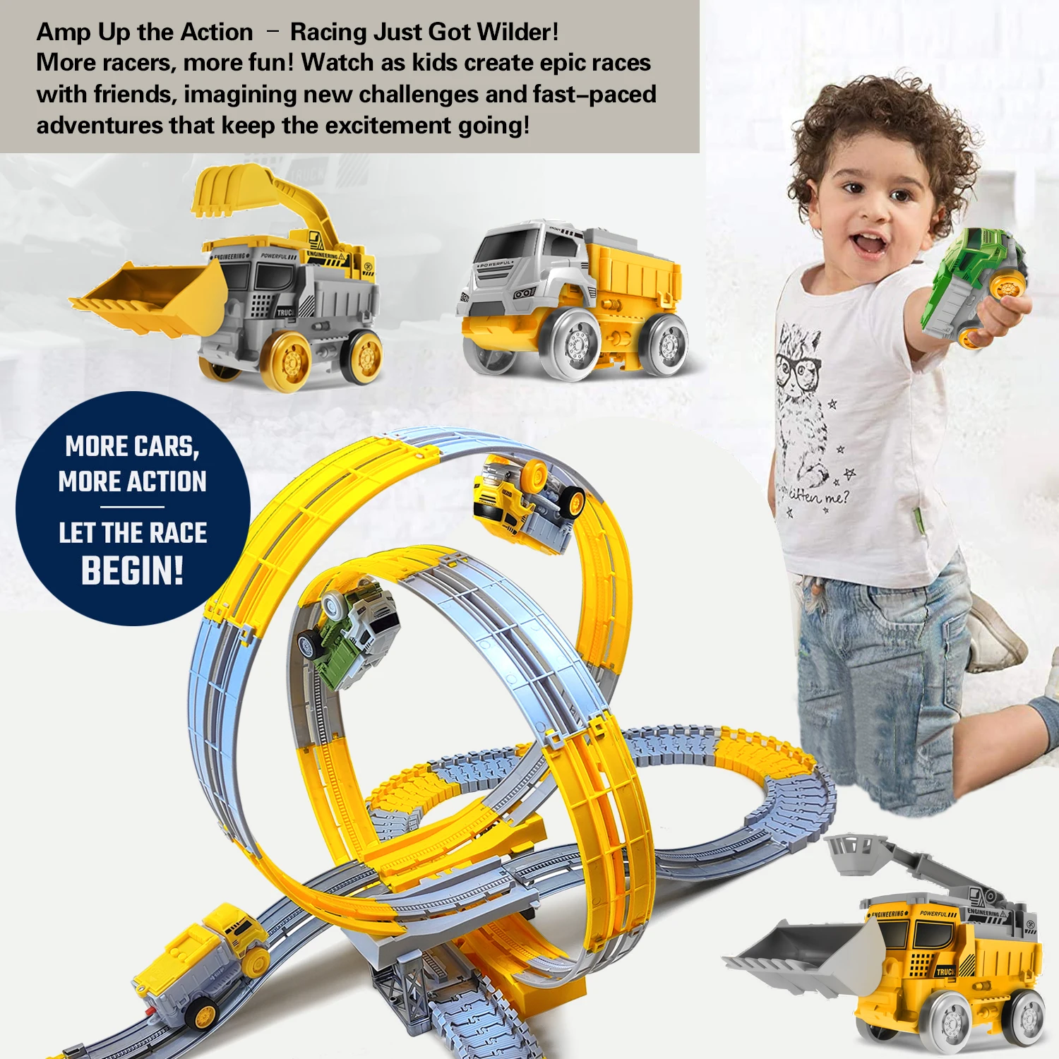Pista eléctrica para niños de ingeniería: vía con coche y tren - imagen 4