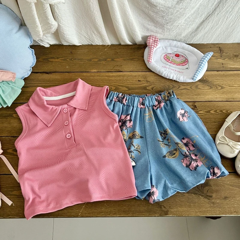 Conjunto de verano para niña: chaleco sin mangas y pantalones cortos - imagen 4