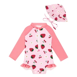 Traje de baño niña ALVABABY manga larga con protección solar UPF