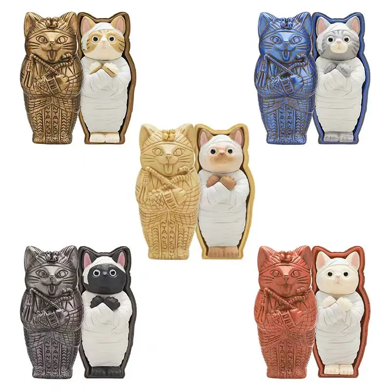 Figura de acción Gacha gato animado con dibujos infantiles colección
