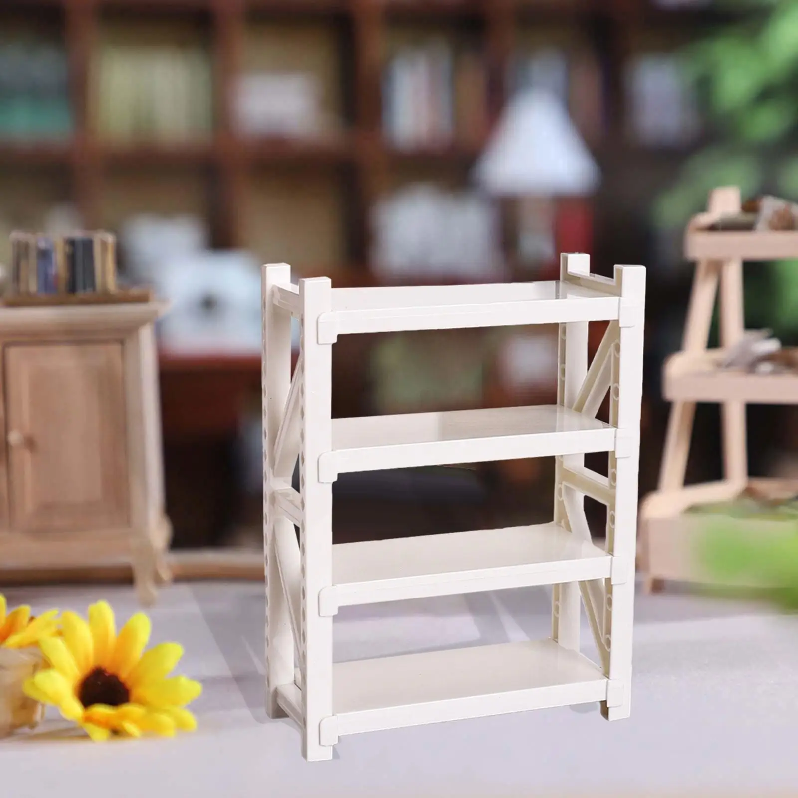Estantería de almacenamiento para casa de muñecas miniatura realista - imagen 4