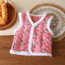 Chaleco floral térmico acolchado para niños – Cálido y transpirable