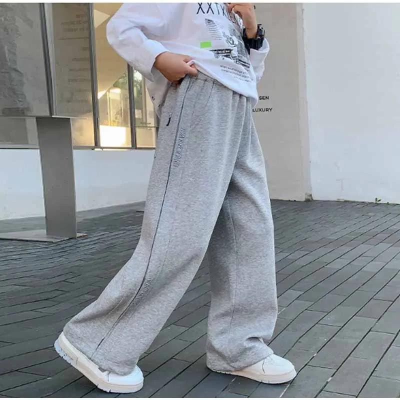 Pantalones rectos sólidos para niños, estilo casual