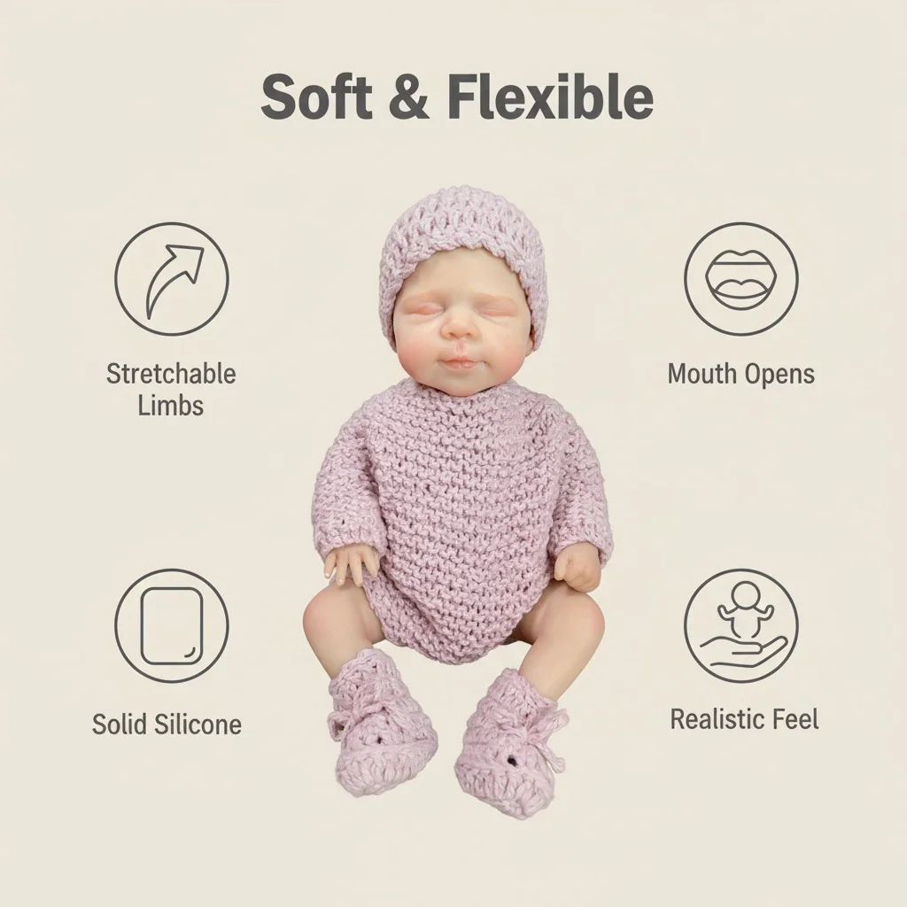 NPK Pascale Muñeca Reborn de silicona flexible, suave y muy realista - imagen 3