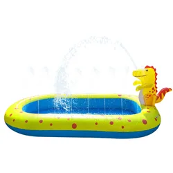 Piscina inflable infantil con pulverizador de dinosaurios para verano