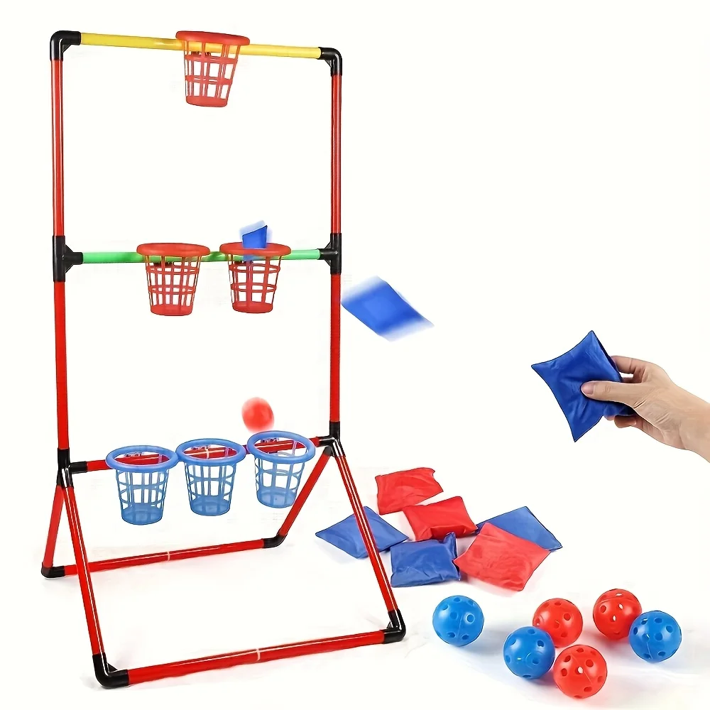 Juego de exterior para niños familiar con diana de saquitos y escalera - imagen 4