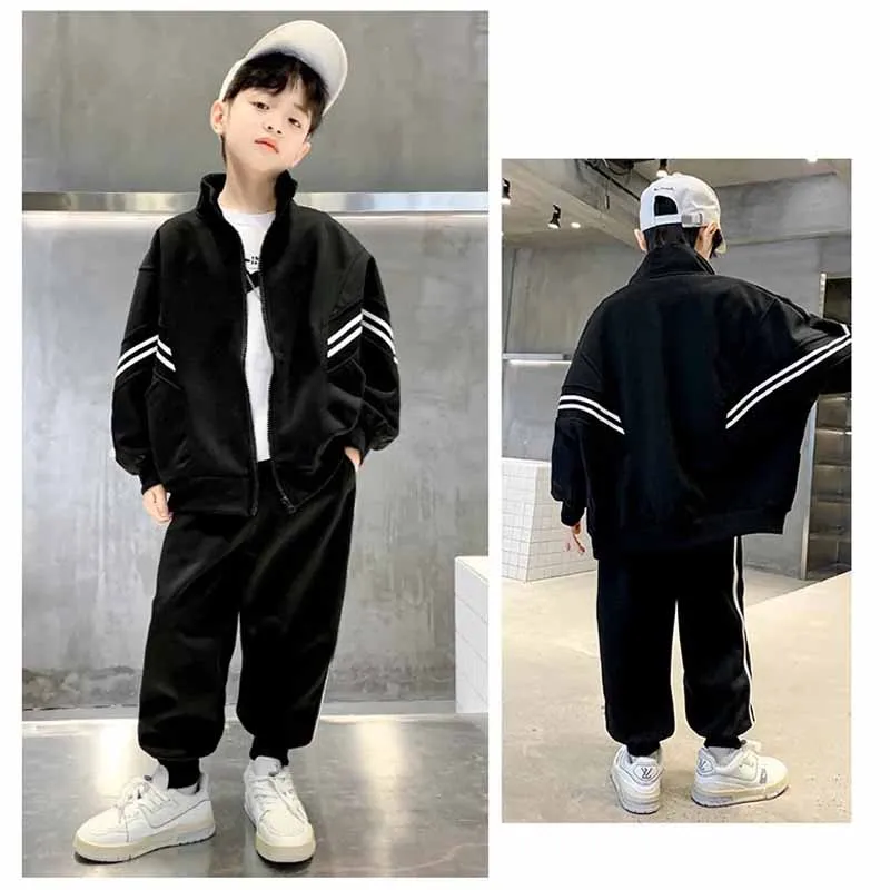 Conjunto de chándal para niño otoñal con chaqueta a rayas - imagen 5