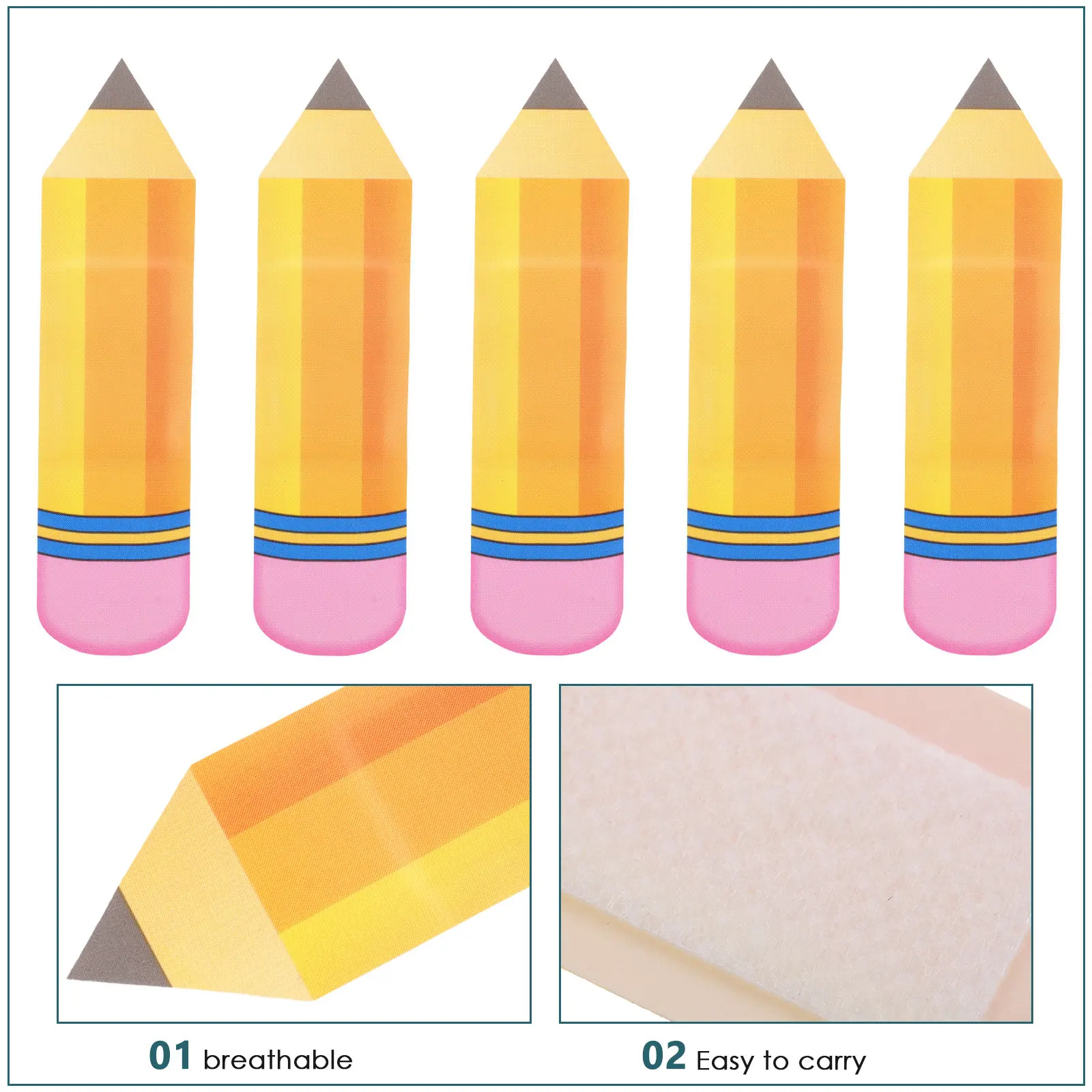 Tiritas infantiles con diseño de lápiz impermeables y transpirables - imagen 5