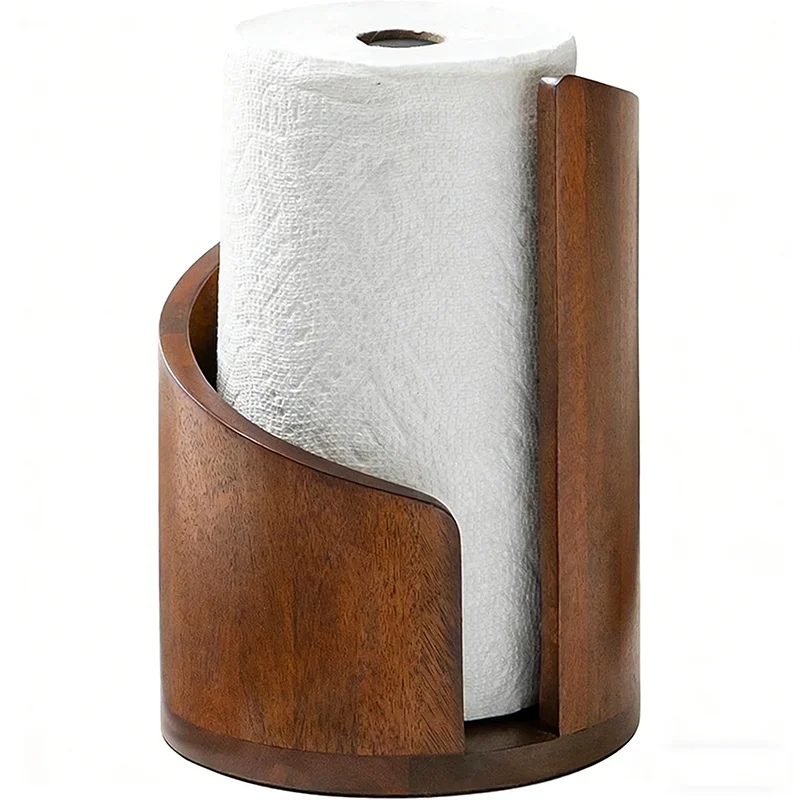 Portarrollos para papel de cocina en madera con base independiente - imagen 3