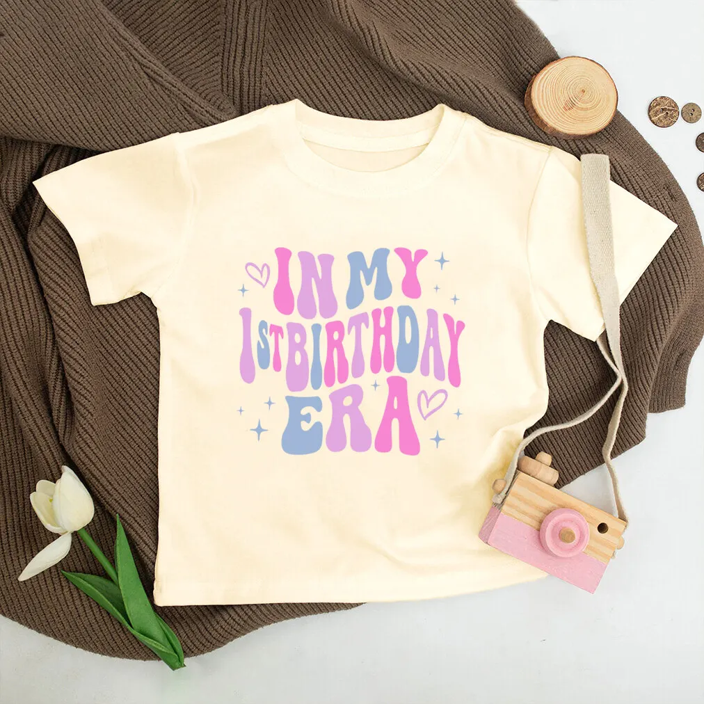 Camiseta retro de primer cumpleaños con manga corta para bebé - imagen 3