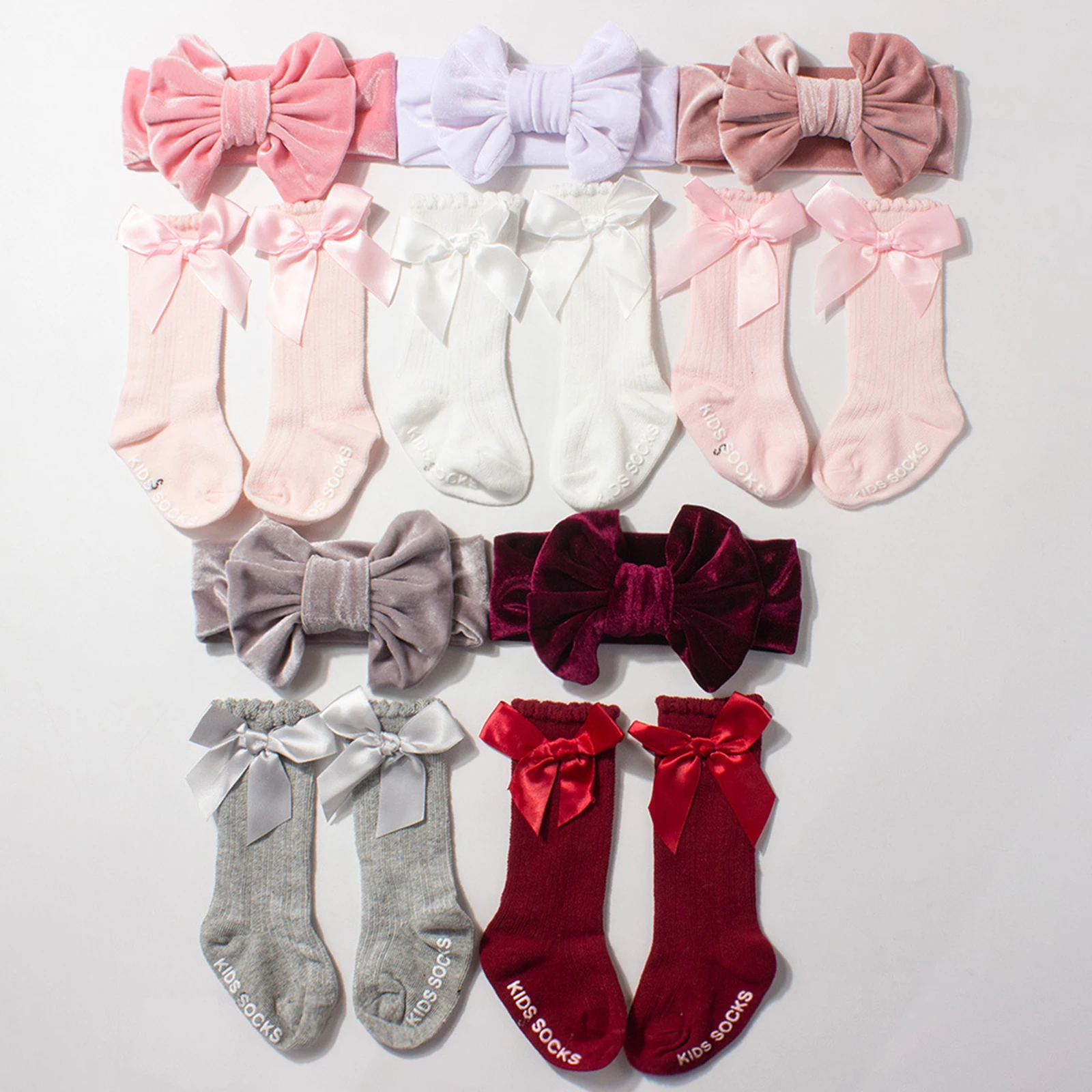Tregren Calcetines princesa transpirables para bebés con diadema de punto - imagen 4
