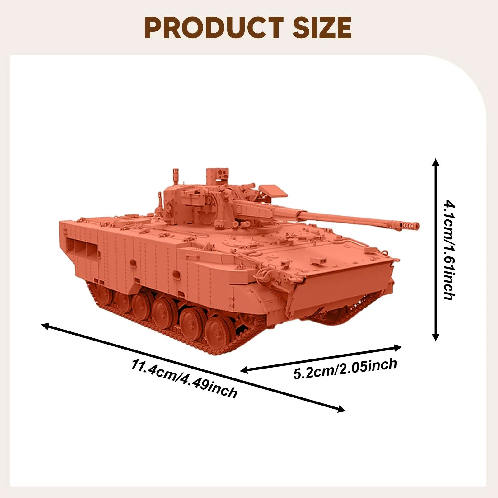 Maqueta de tanque 3D para montar con orugas, modelo infantil
