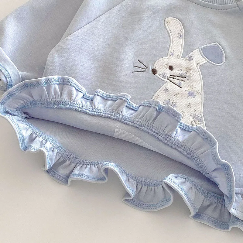 MILANCEL Sudadera con capucha para niños: lindo conejito floral - imagen 4
