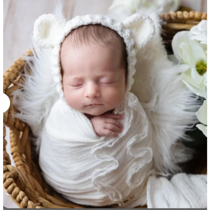 Envoltura elástica algodón suave para fotos de bebé recién nacido - imagen 5