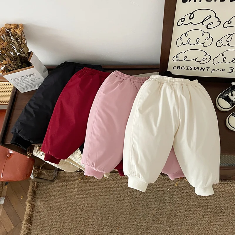 Pantalones acolchados de invierno para niños y niñas, térmicos - imagen 4